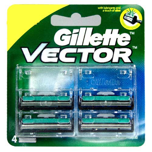 Gillette Vector Plus Cartridge, 4 Count, Pack of 1 