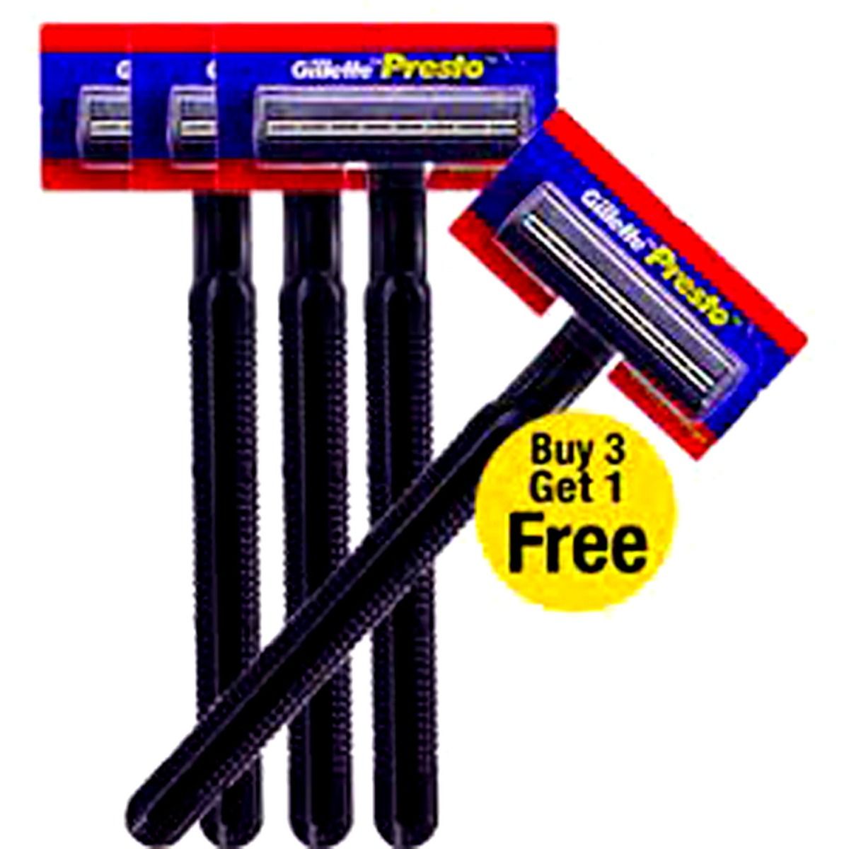 Buy Gillet Presto Disposable Razor 4's (Buy 3 Get 1 Free) Online