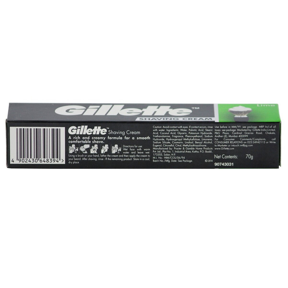 Gillette Lime Shaving Cream, 70 gm, Pack of 1 