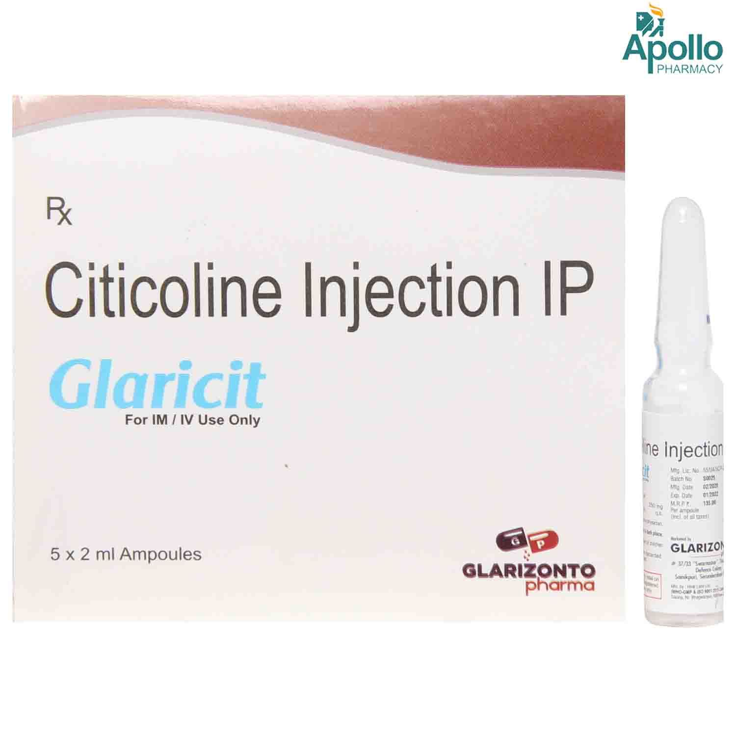 Glaricit 250mg Injection 2ml, Pack of 1 Injection