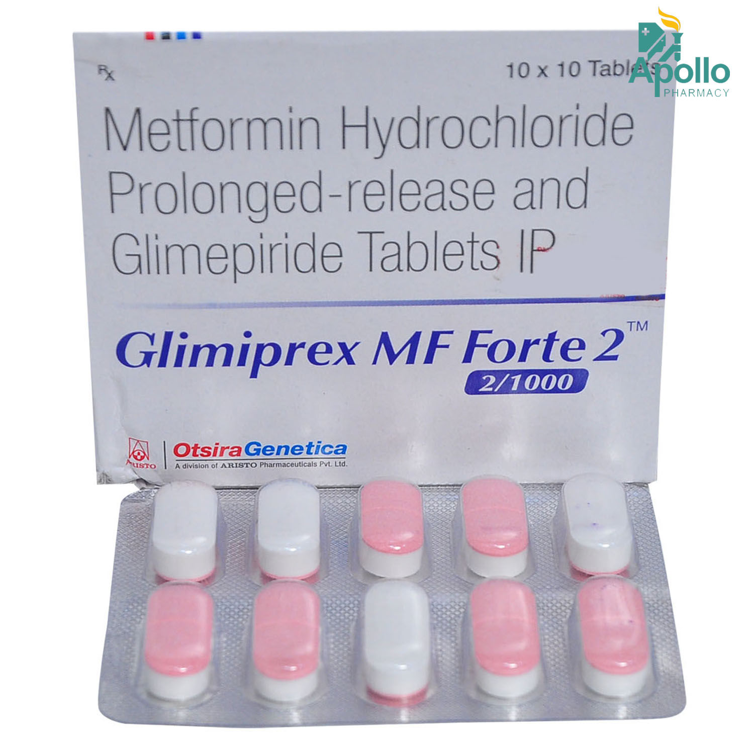 Glimiprex MF Forte 2 Tablet 10's Price, Uses, Side Effects, Composition