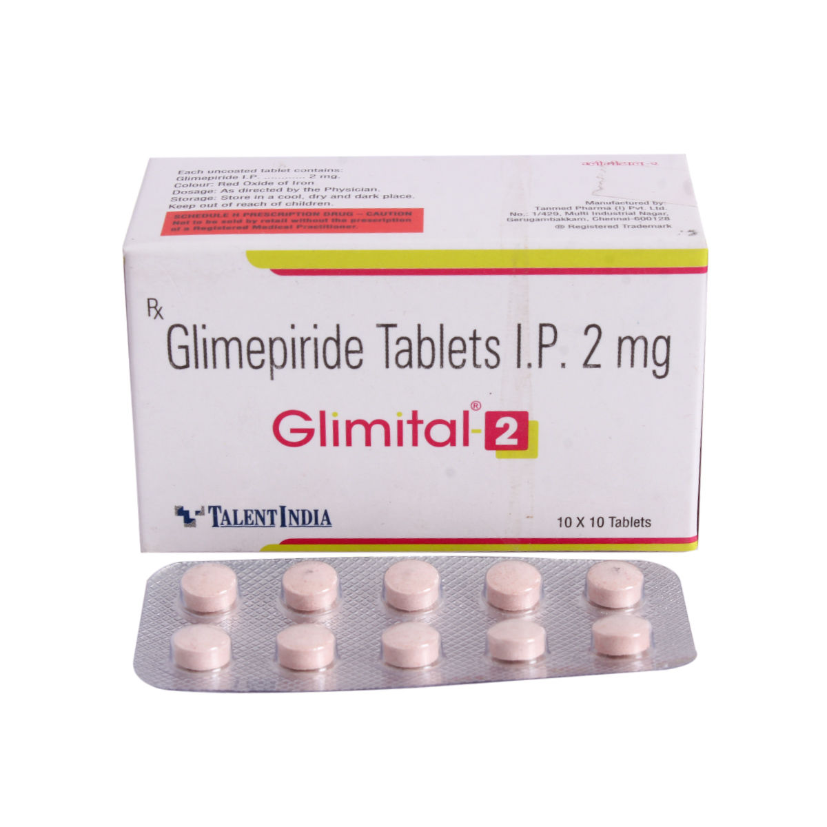Glimital 2 Tablet 10's, Pack of 10 TABLETS