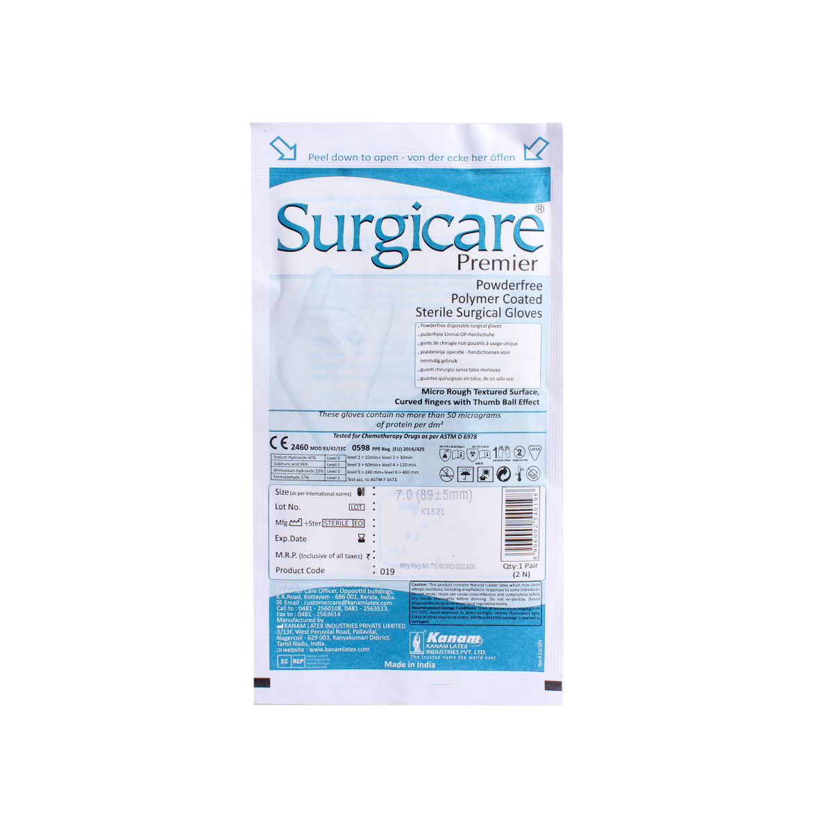 Buy Surgicare Gloves Powder Less 7 Online