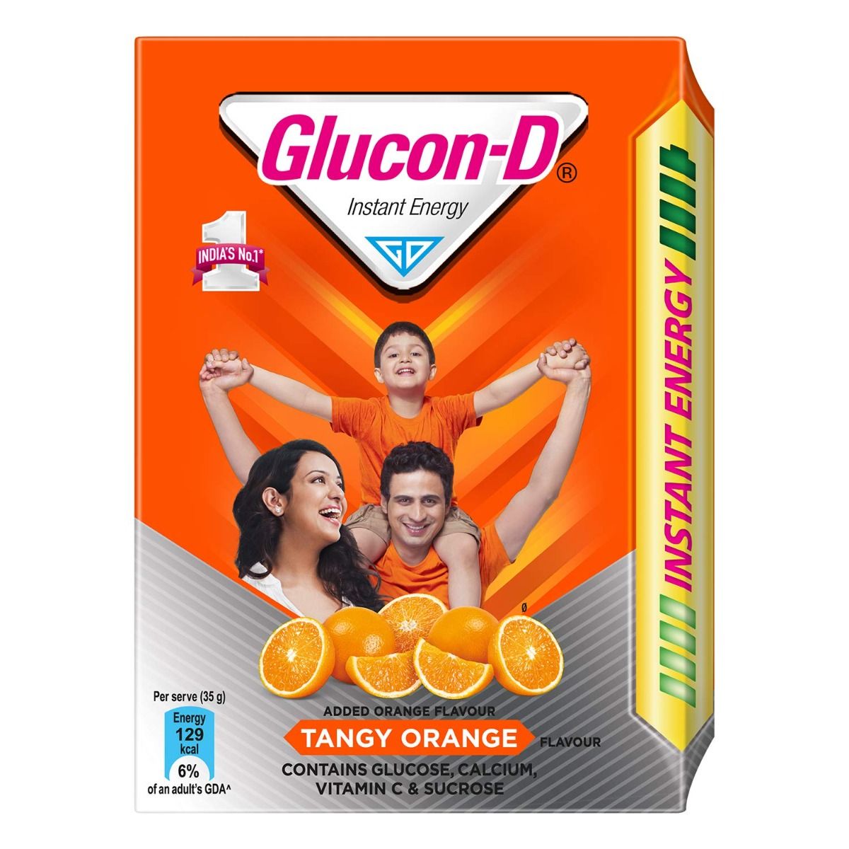 Glucon-D Instant Energy Drink Tangy Orange Flavour Powder, 1 kg Refill Pack, Pack of 1 