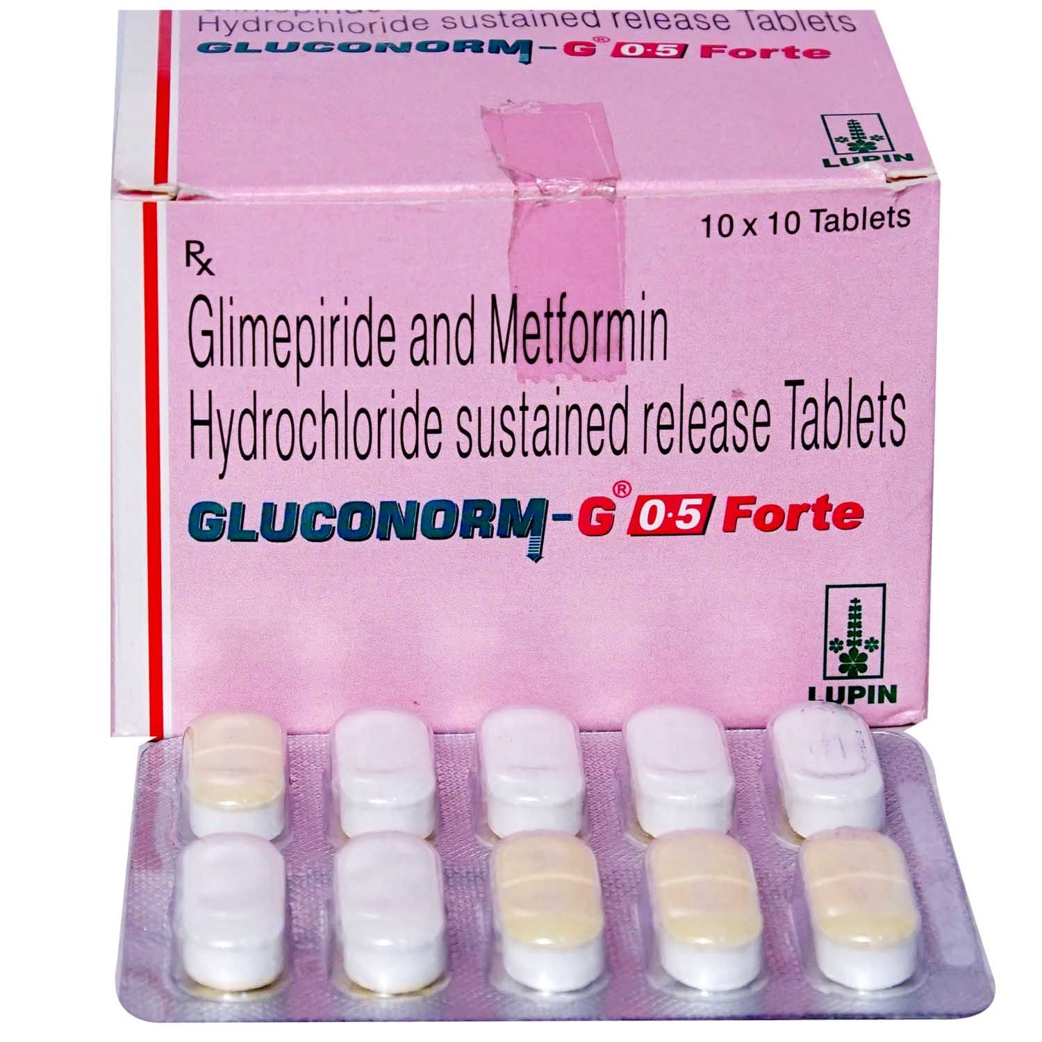 Gluconorm-G 0.5 Forte Tablet 10's, Pack of 10 TABLETS
