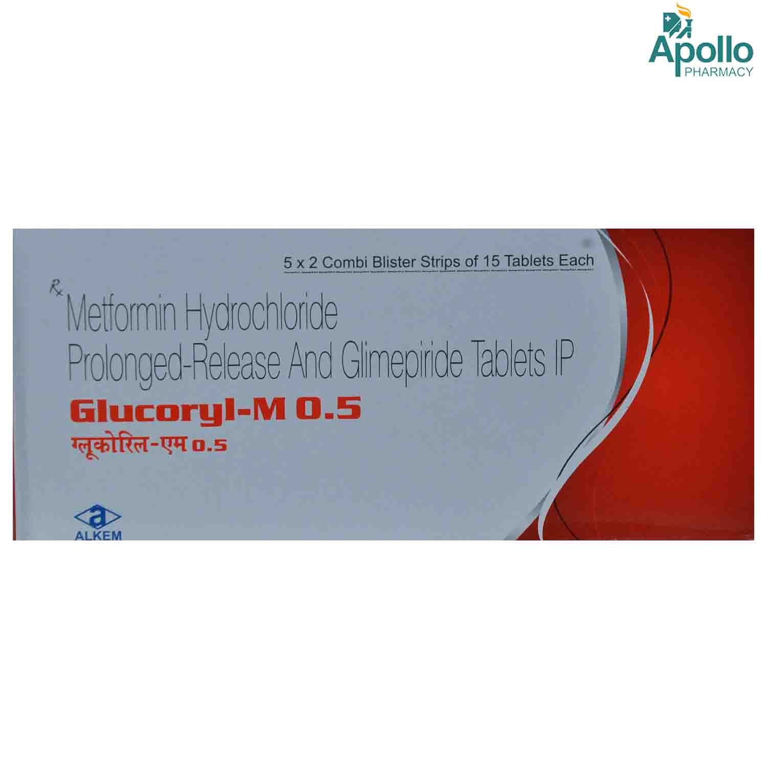 Glucoryl-M 0.5 Tablet 15's, Pack of 15 TABLETS