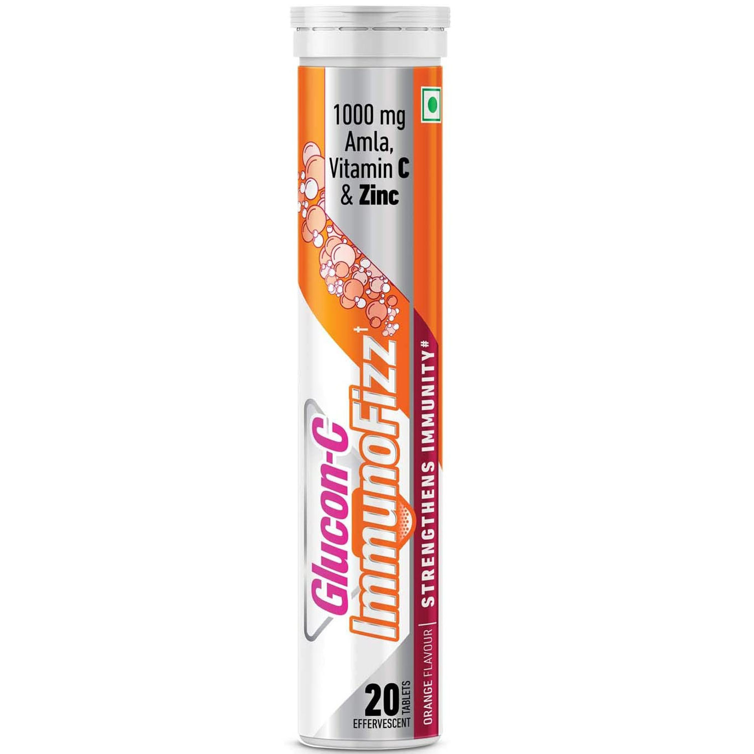 Buy Glucon-C Immuno Fizz Orange Flavour 1000 mg, 20 Tablets Online