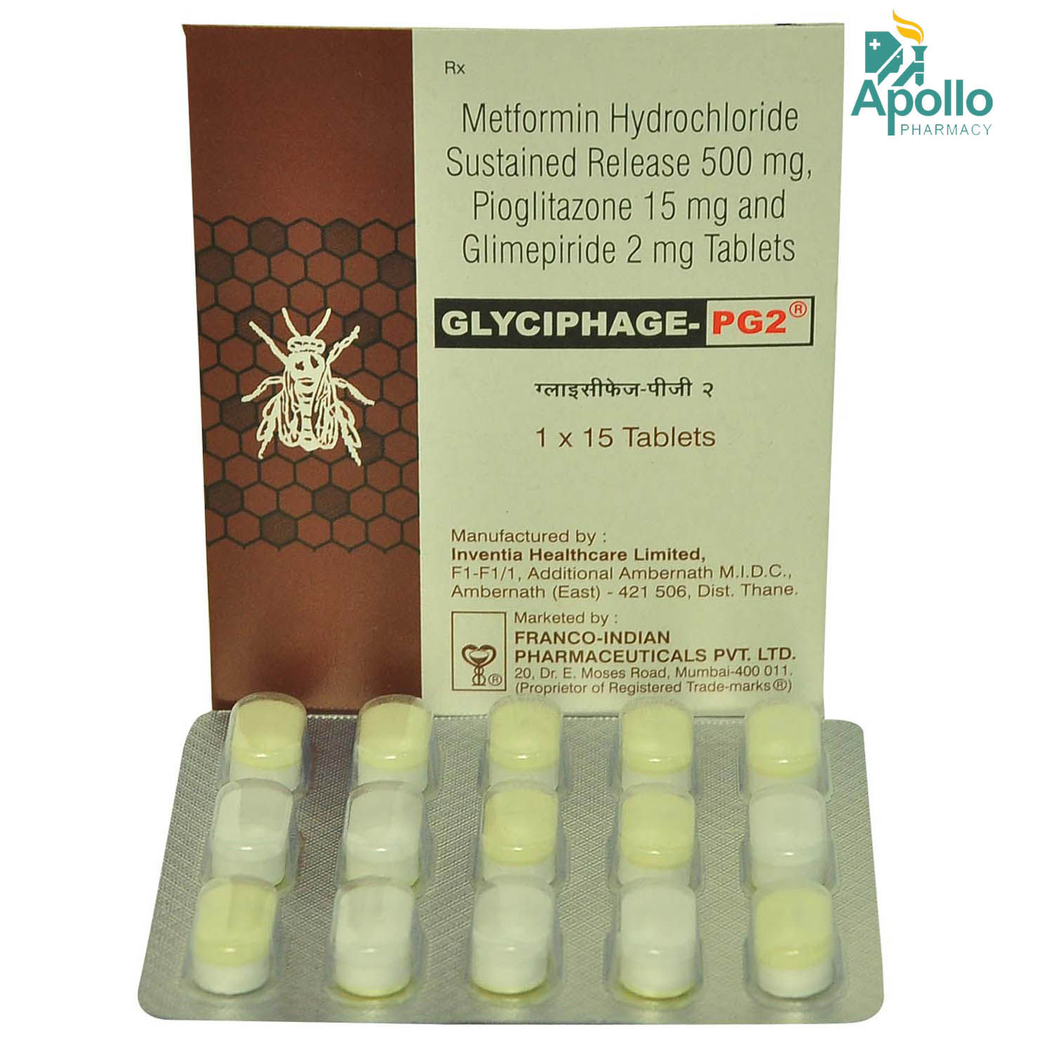 Glyciphage PG 2 Tablet 15's, Pack of 15 TABLETS