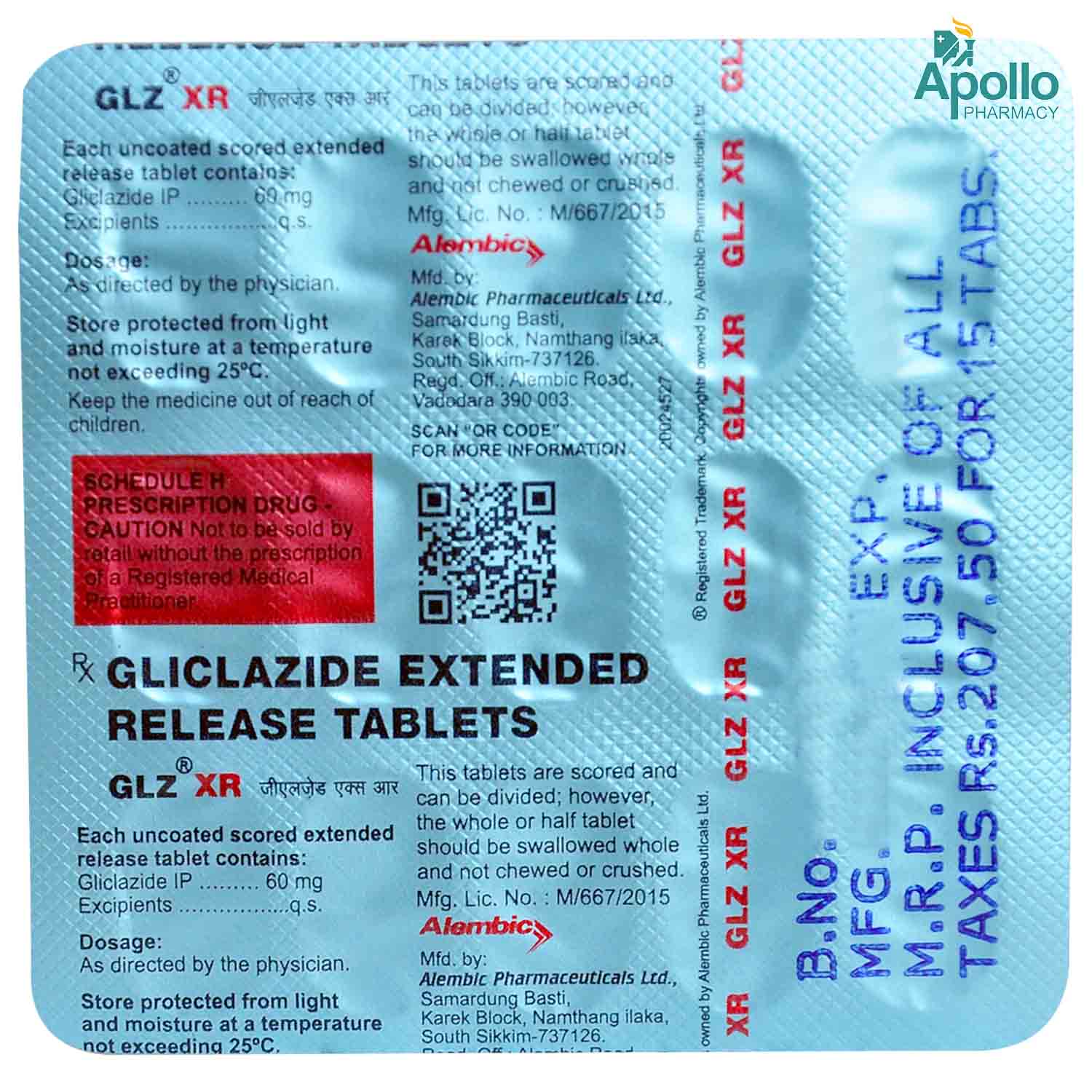 Glz XR Tablet 15's Price, Uses, Side Effects, Composition - Apollo Pharmacy