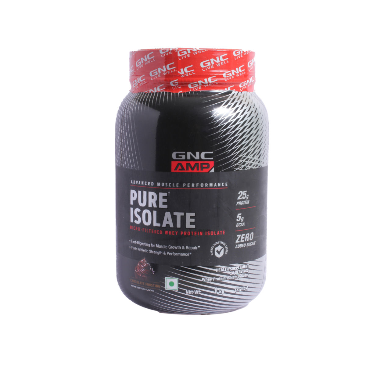 Buy GNC AMP Pure Isolate Whey Protein Chocolate Frosting Flavoured Powder, 1 kg Online