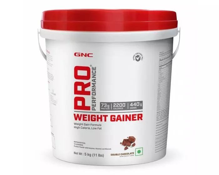 GNC PRO Performance Weight Gainer Double Chocolate Flavoured Powder, 5 kg, Pack of 1 