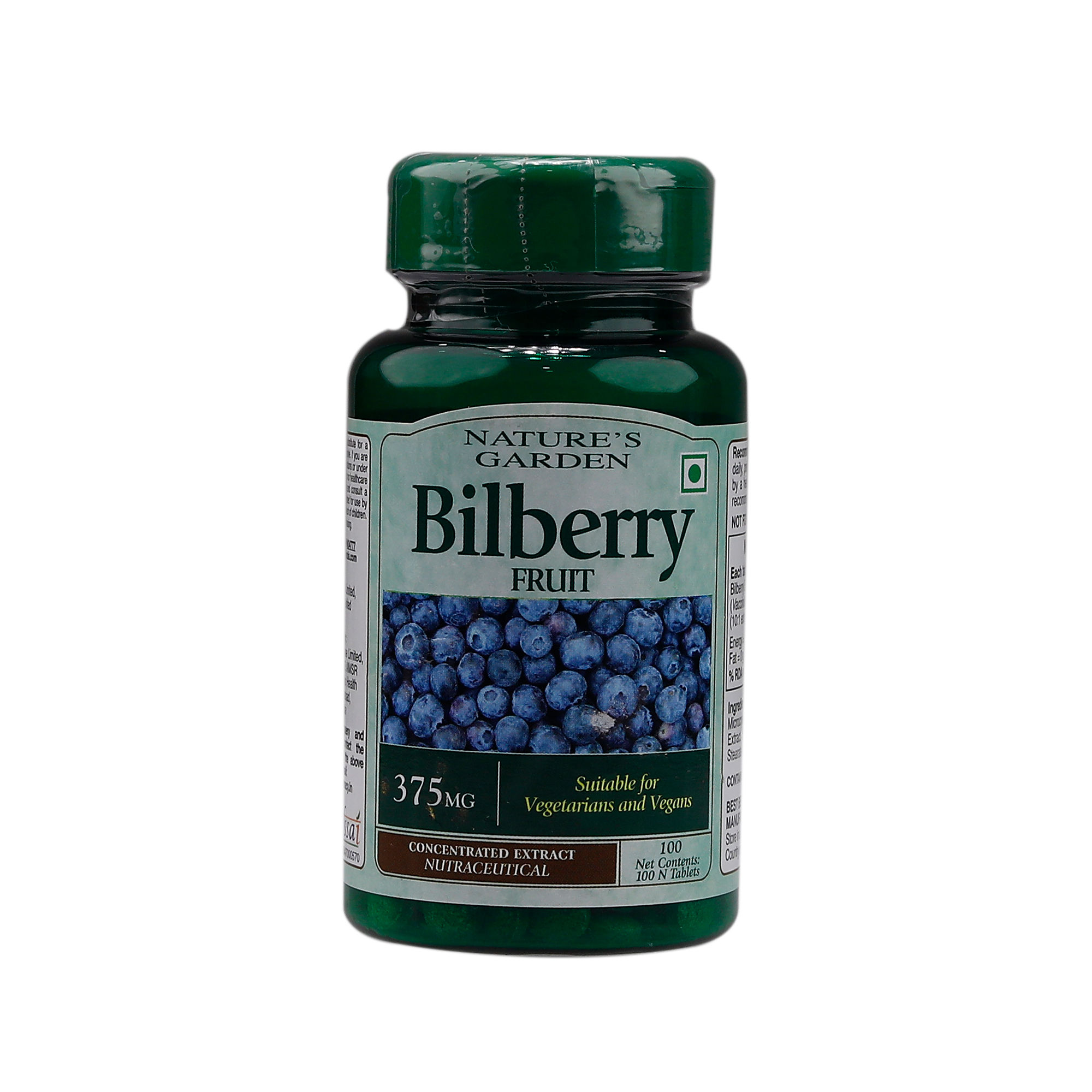 Buy Nature's Garden Bilberry Fruit 375 mg, 100 Tablets Online
