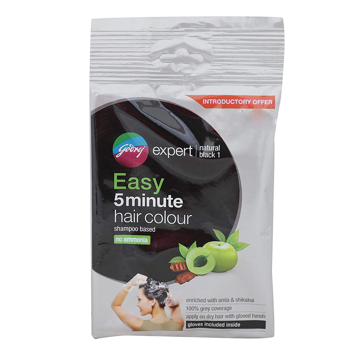 Godrej Expert Shampoo Based Hair Colour Natural Black 1, 20 gm Price, Uses,  Side Effects, Composition - Apollo Pharmacy