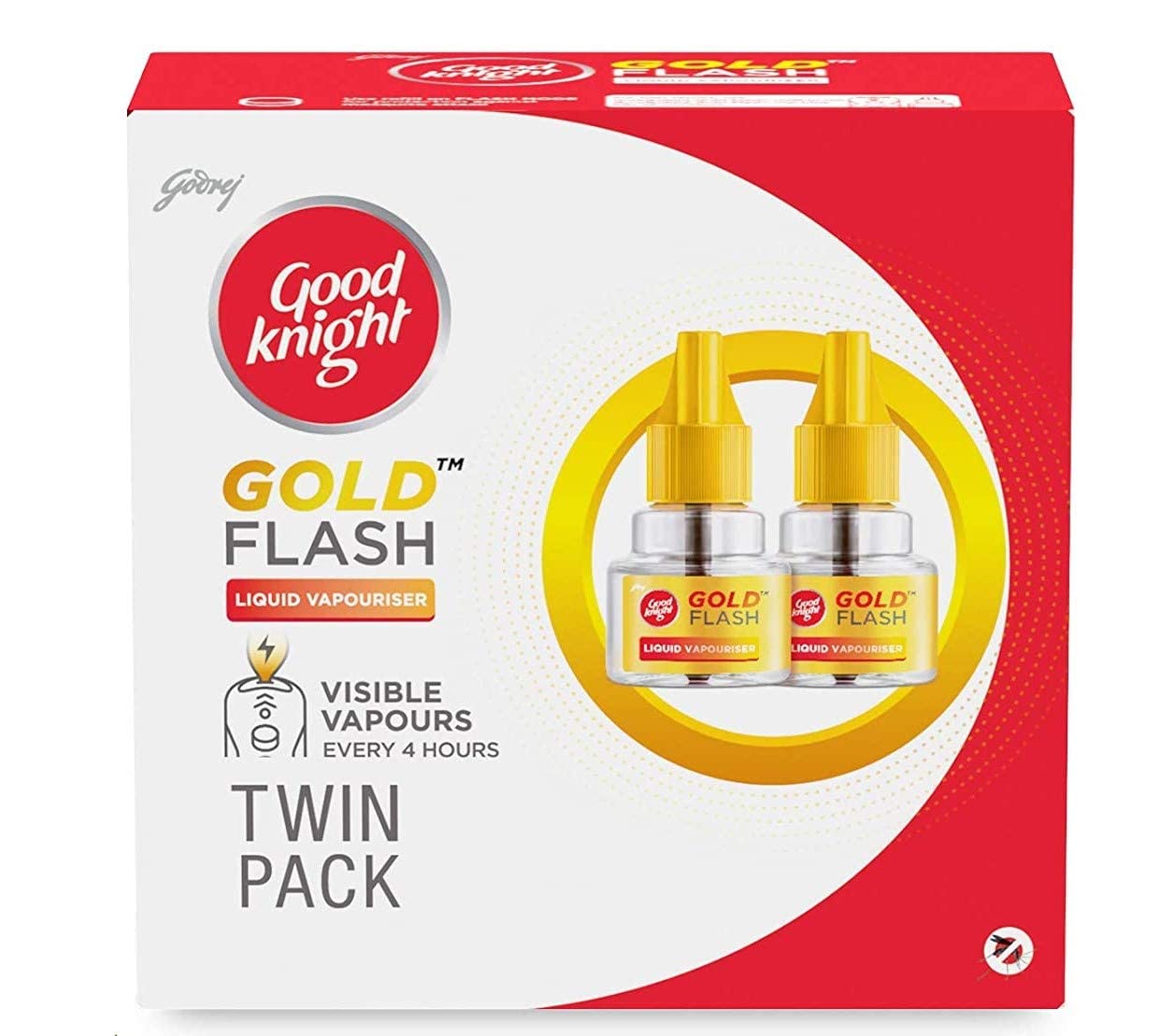 Good Knight Gold Flash Liquid Vapouriser, 90 ml (2x45 ml), Pack of 1 
