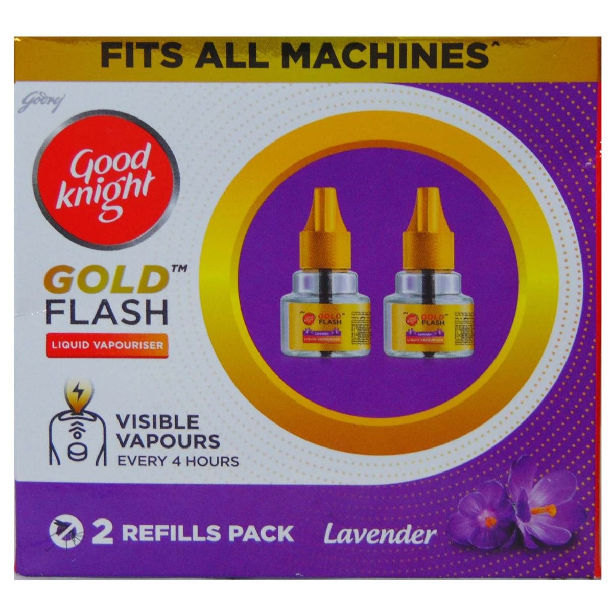 Good Knight Power Activ+ Lavender Fragrance Refill, 90 ml (2 x 45 ml), Pack of 1 