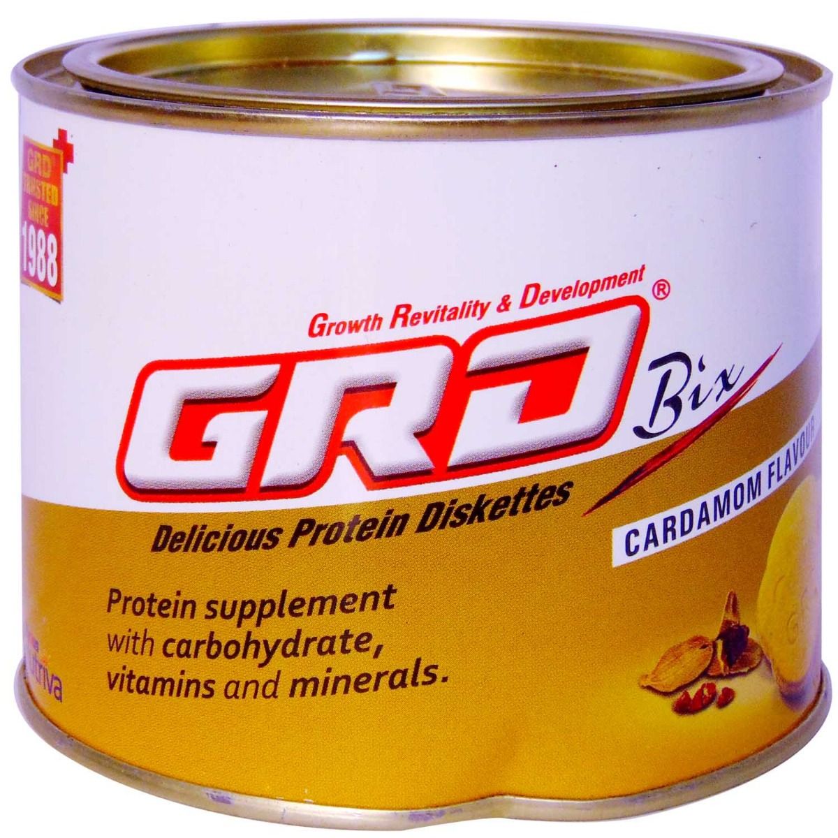 Buy Grd Bix Cardamom Flavoured Protein Diskettes, 250 gm Online