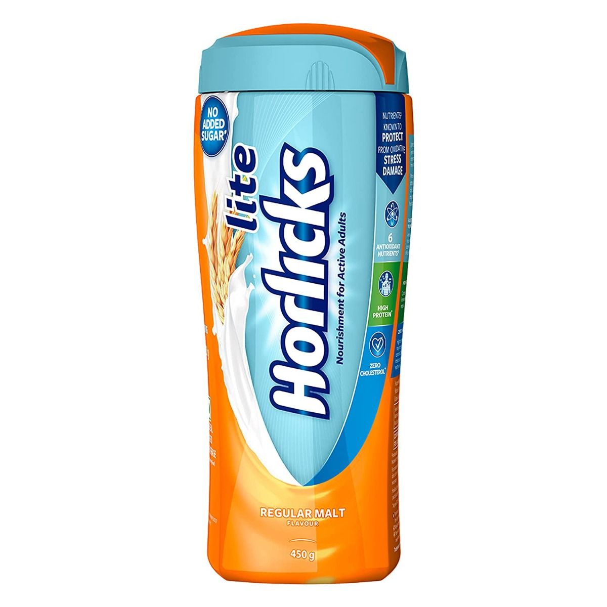 Buy Horlicks Lite Regular Malt Flavour Nutrition Drink Powder, 450 gm Jar Online