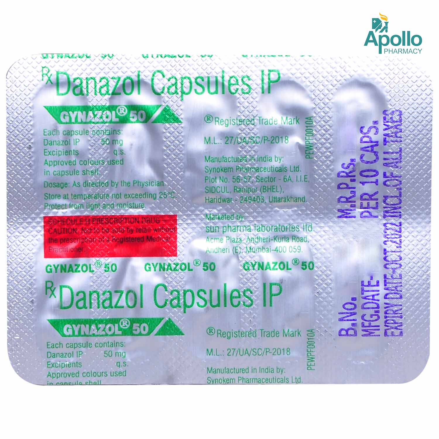 GYNAZOL 50MG CAPSULE Price, Uses, Side Effects, Composition - Apollo ...