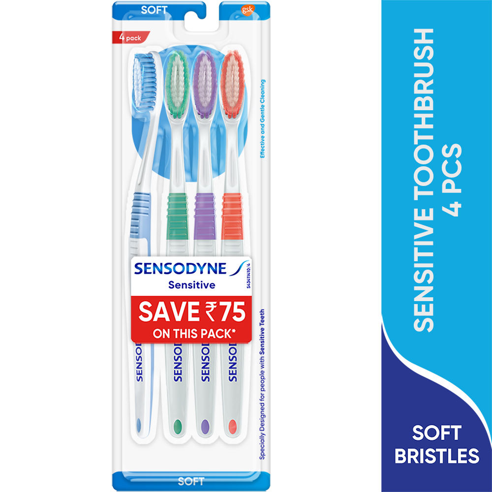 Buy Sensodyne Sensitive Soft Toothbrush, 4 Count Online