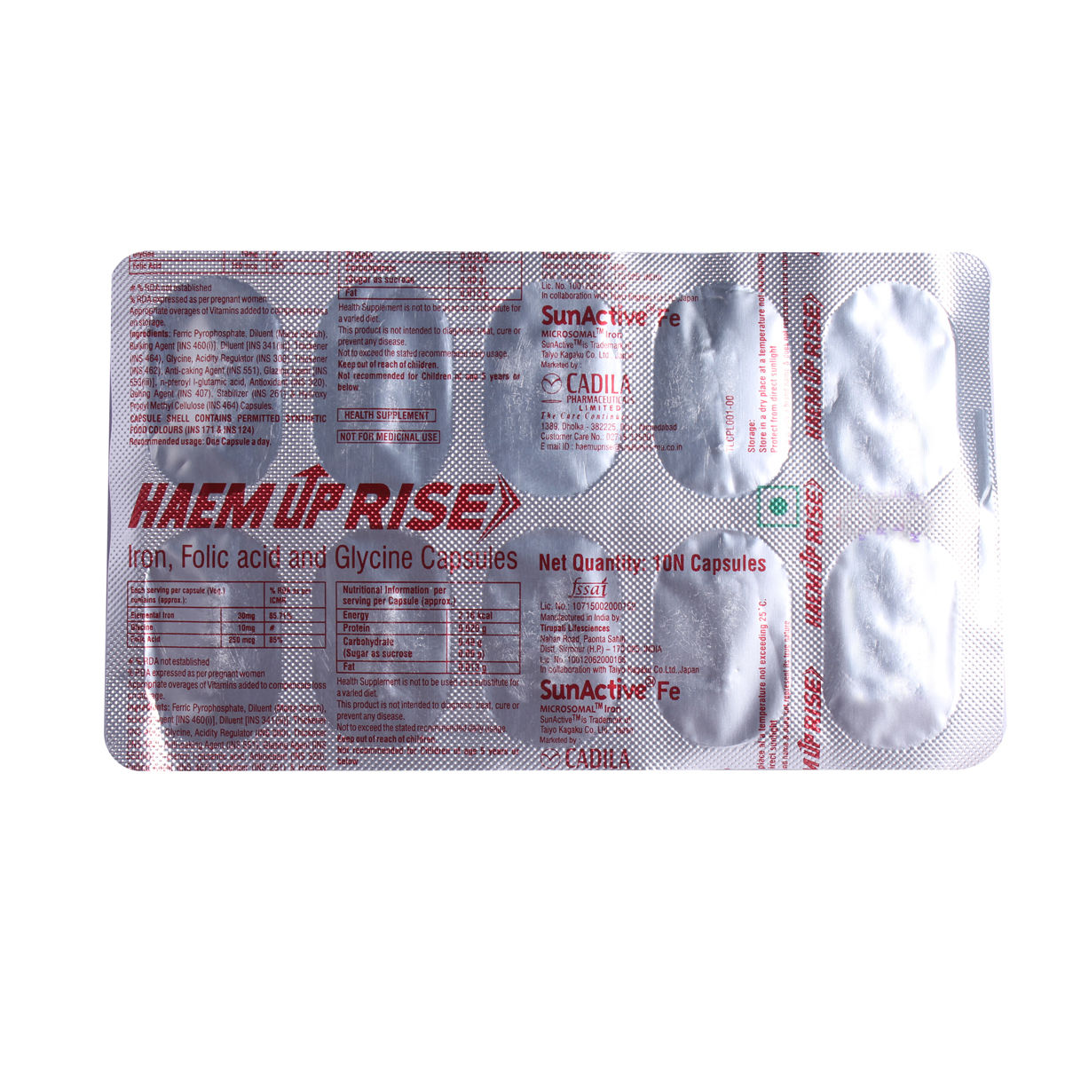 Haem Up Rise Capsule 10's Price, Uses, Side Effects, Composition