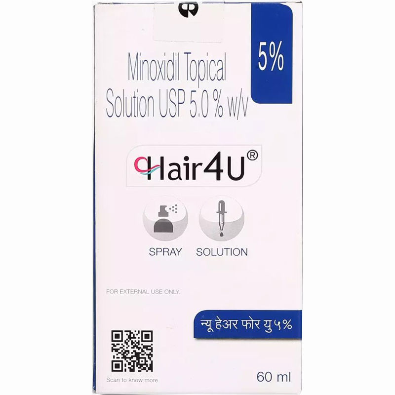 Hair 4U 5% Solution, 60 ml Price, Uses, Side Effects, Composition - Apollo  Pharmacy