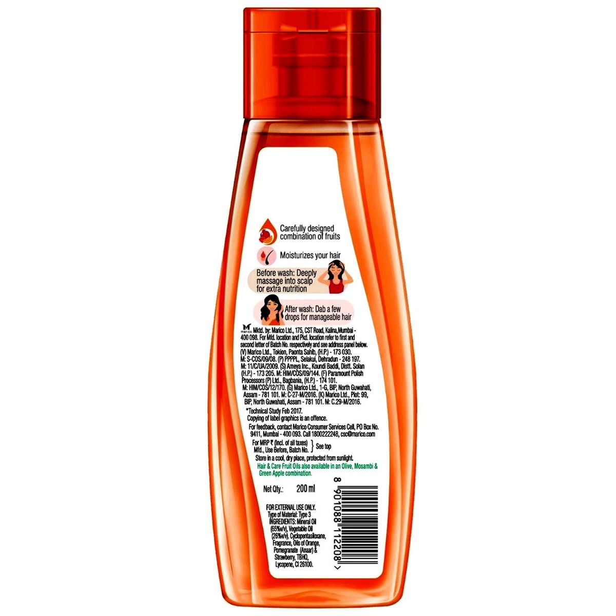 Hair & Care Moisturising Fruit Oils Non Sticky Hair Oil, 200 ml Price