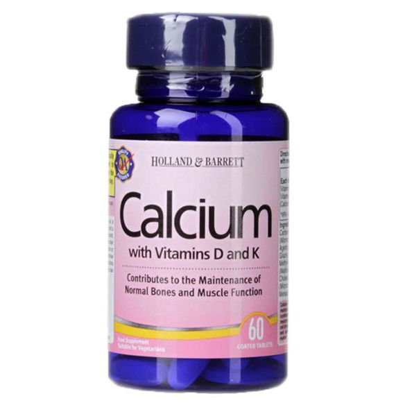 Holland & Barrett Calcium with Vitamins D and K, 60 Tablets, Pack of 1 