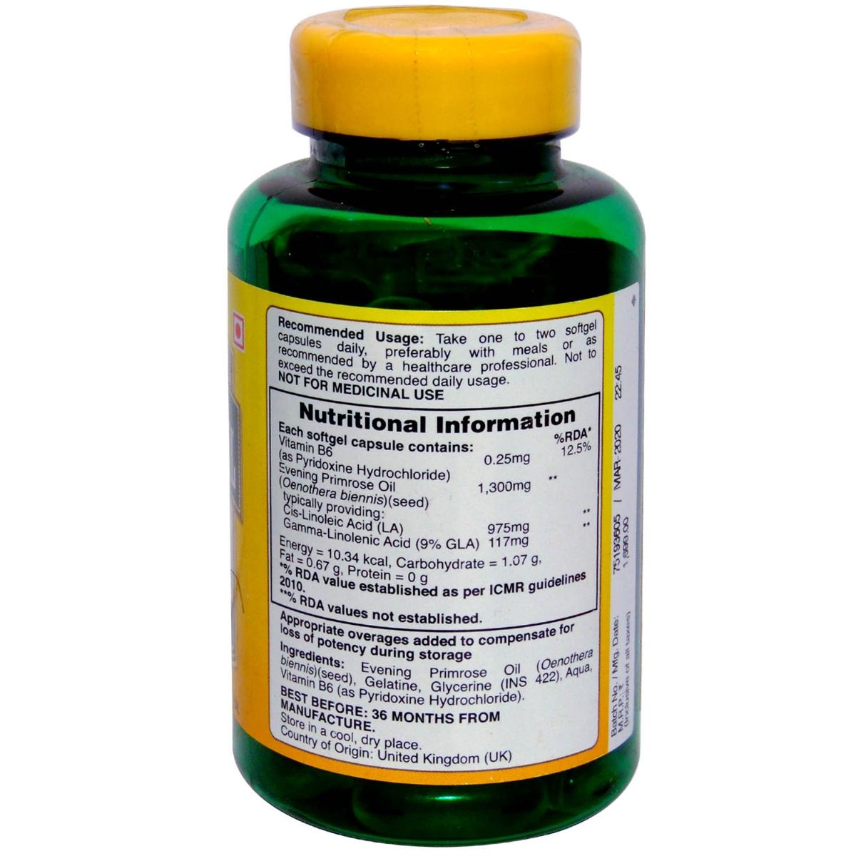 Holland & Barrett Evening Primrose Oil With Vitamin B6 1300 mg, 60 Capsules Price, Uses, Side