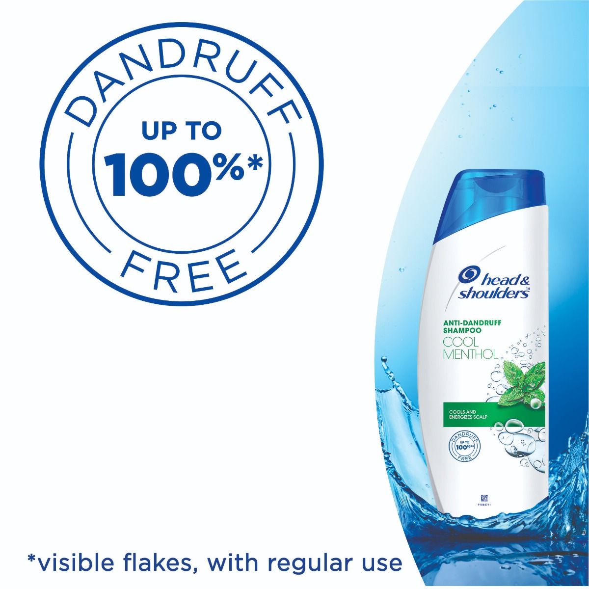 Head & Shoulders Anti-Dandruff Cool Menthol Shampoo, 360 ml, Pack of 1 