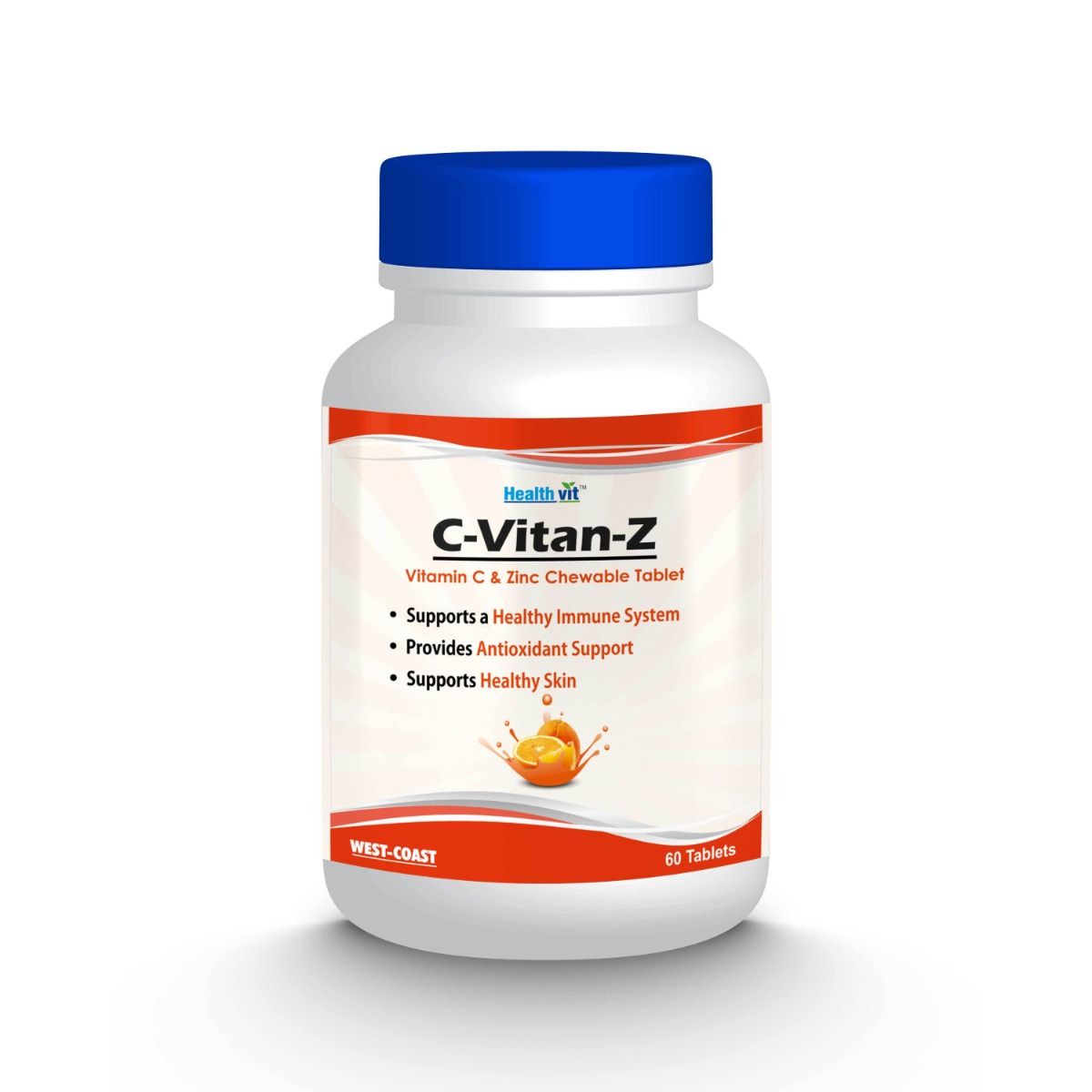 Buy Healthvit C-Vitan-Z Vitamin C & Zinc Chewable, 60 Tablets Online