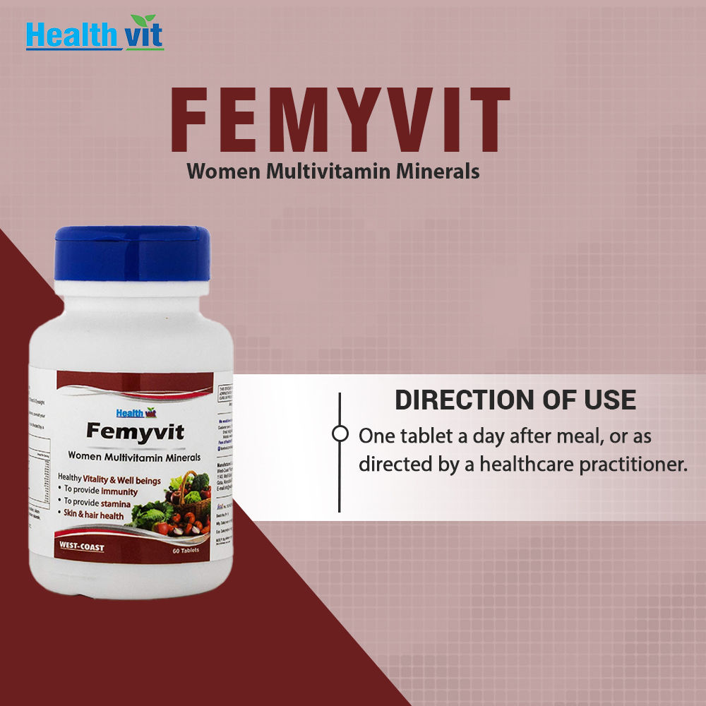 Healthvit Femyvit Women Multivitamin Minerals, 60 Tablets, Pack of 1 