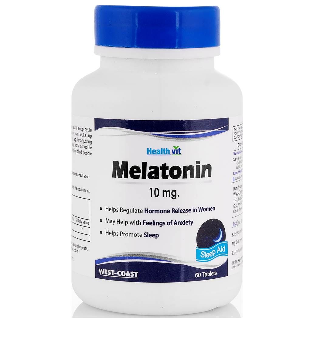 Healthvit Melatonin 10 mg, 60 Tablets, Pack of 1 
