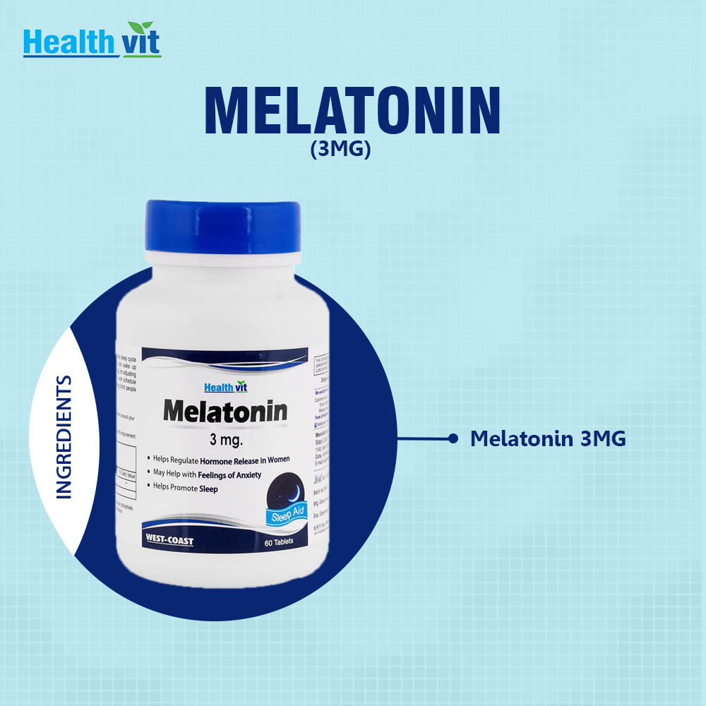 Healthvit Melatonin 3 mg, 60 Tablets, Pack of 1 