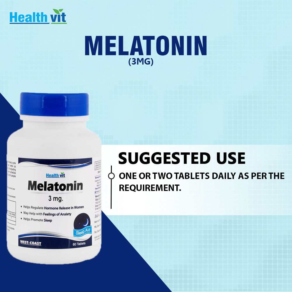 Healthvit Melatonin 3 mg, 60 Tablets, Pack of 1 