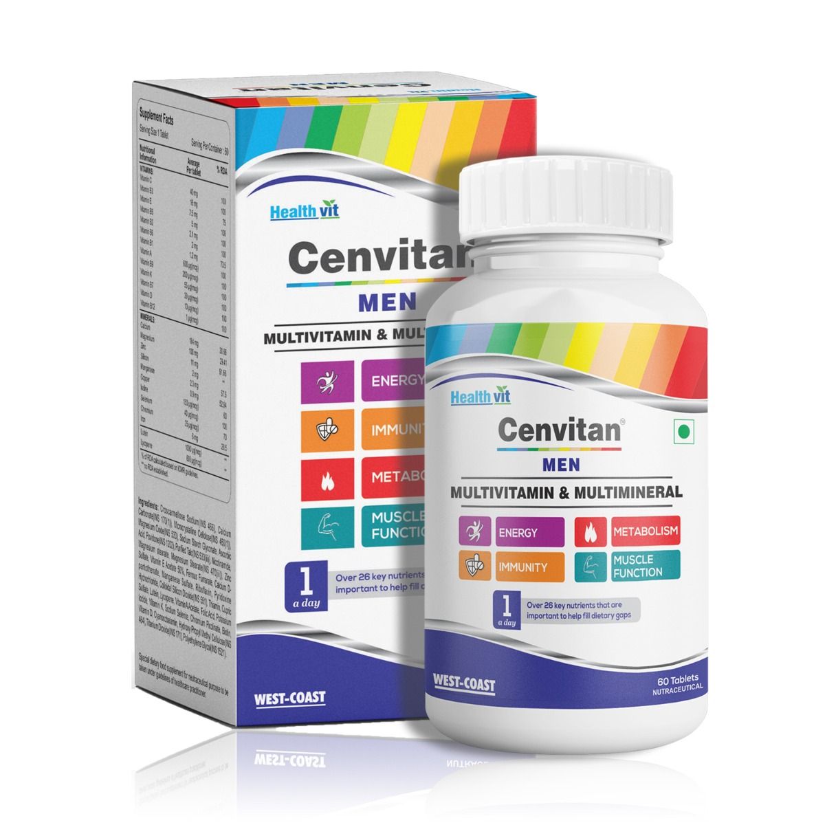 Healthvit Cenvitan Men Multivitamin & Multimineral, 60 Tablets, Pack of 1 