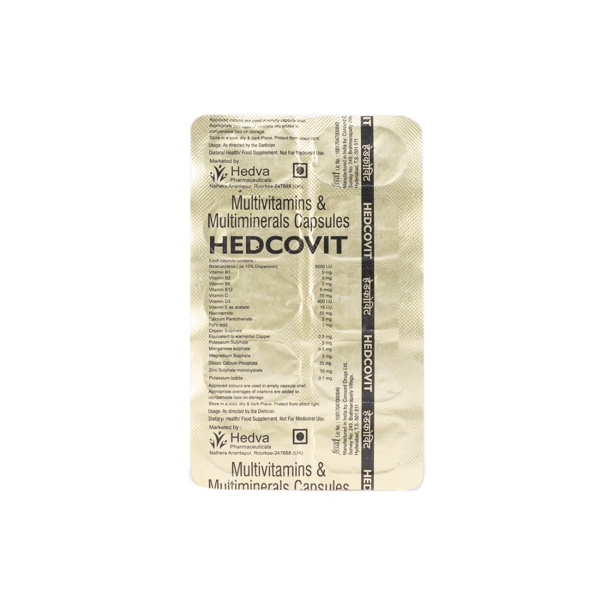 HEDCOVIT TABLET 10'S , Pack of 10 S