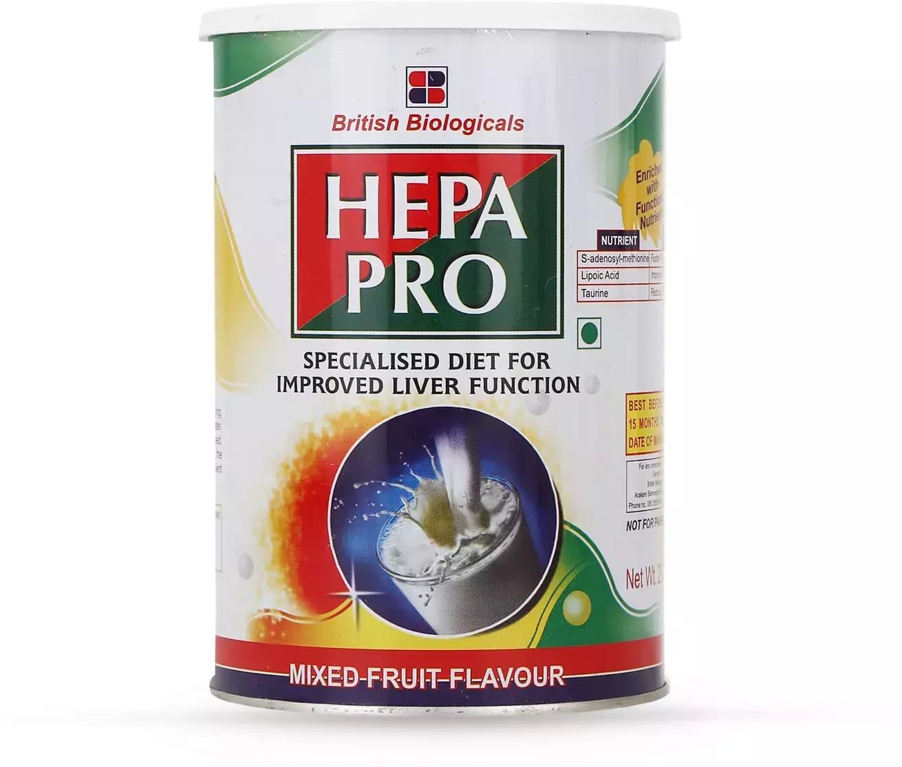 Hepa Pro Mixed Fruit Flavoured Powder, 200 gm Tin, Pack of 1 