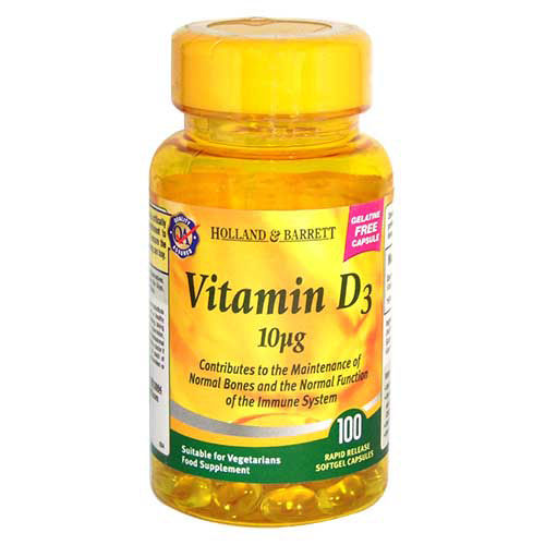 Holland & Barrett Vitamin D3 10 ug, 100 Capsules Price, Uses, Side