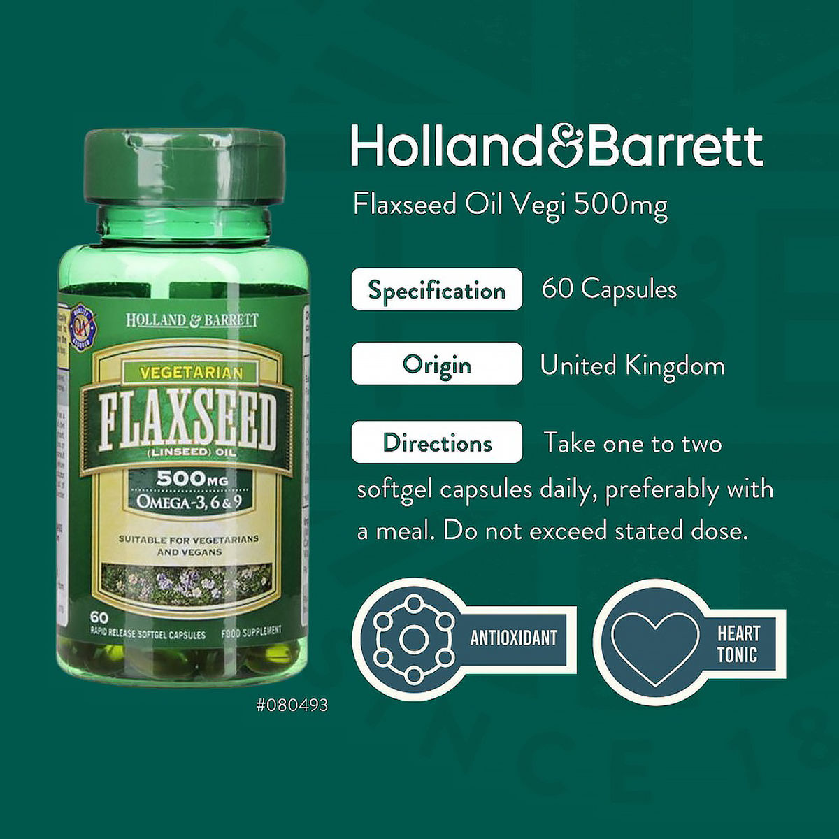 Holland & Barrett Flaxseed Omega369 500 mg, 60 Capsules Price, Uses, Side Effects