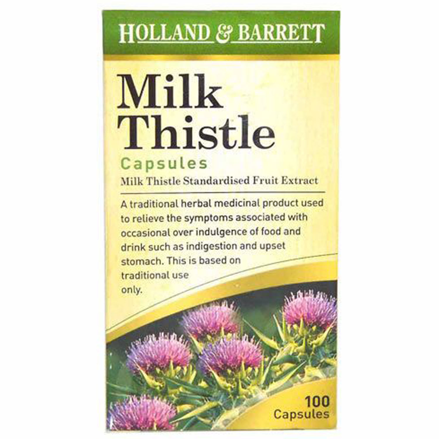 Holland & Barrett Milk Thistle, 100 Capsules, Pack of 1 