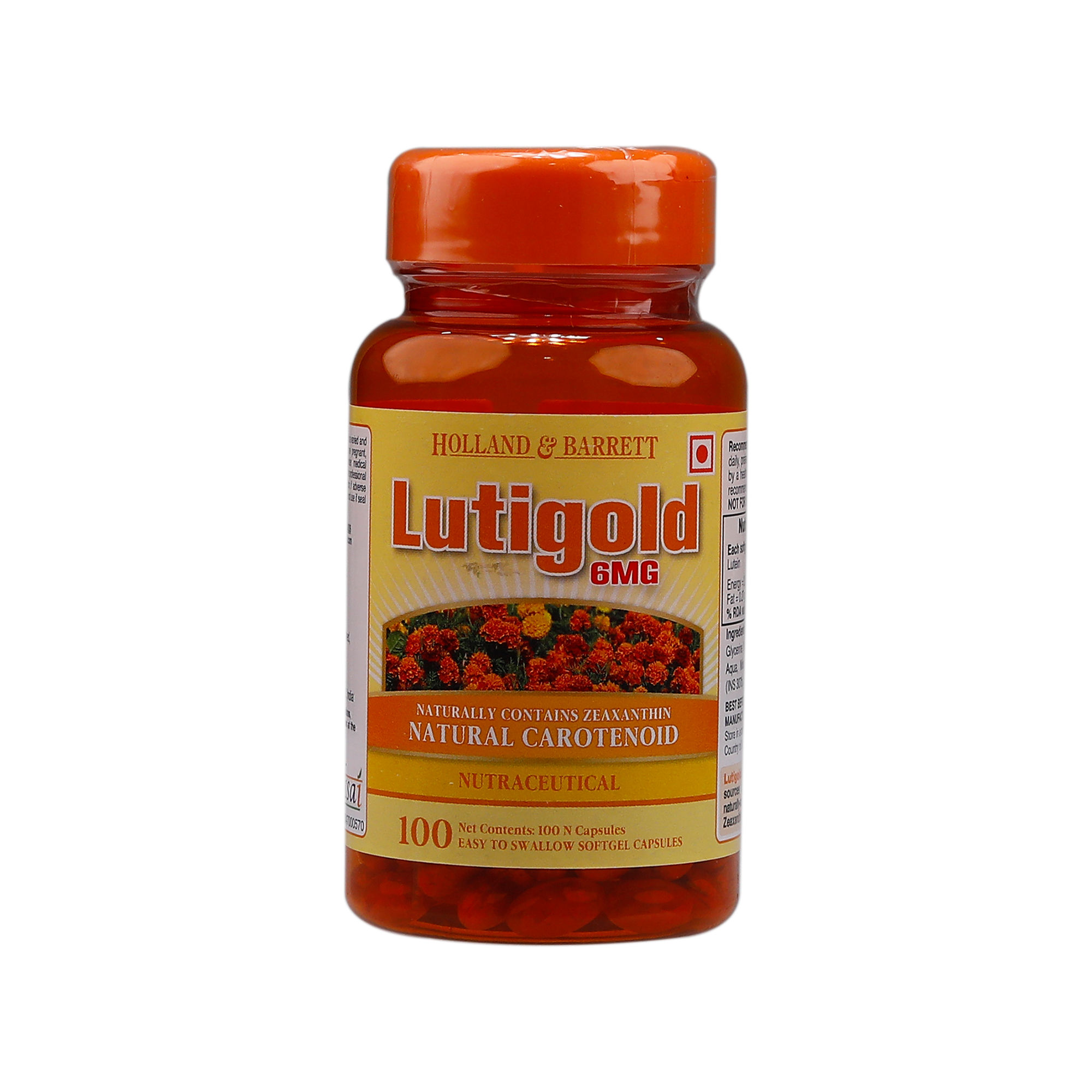 Buy Holland & Barrett Lutigold Natural Carotenoid 6 mg, 100 Capsules Online