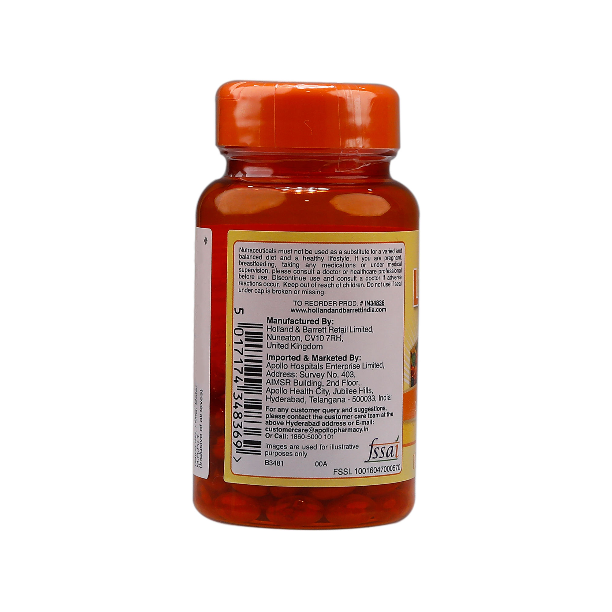 Holland & Barrett Lutigold Natural Carotenoid 6 mg, 100 Capsules, Pack of 1 