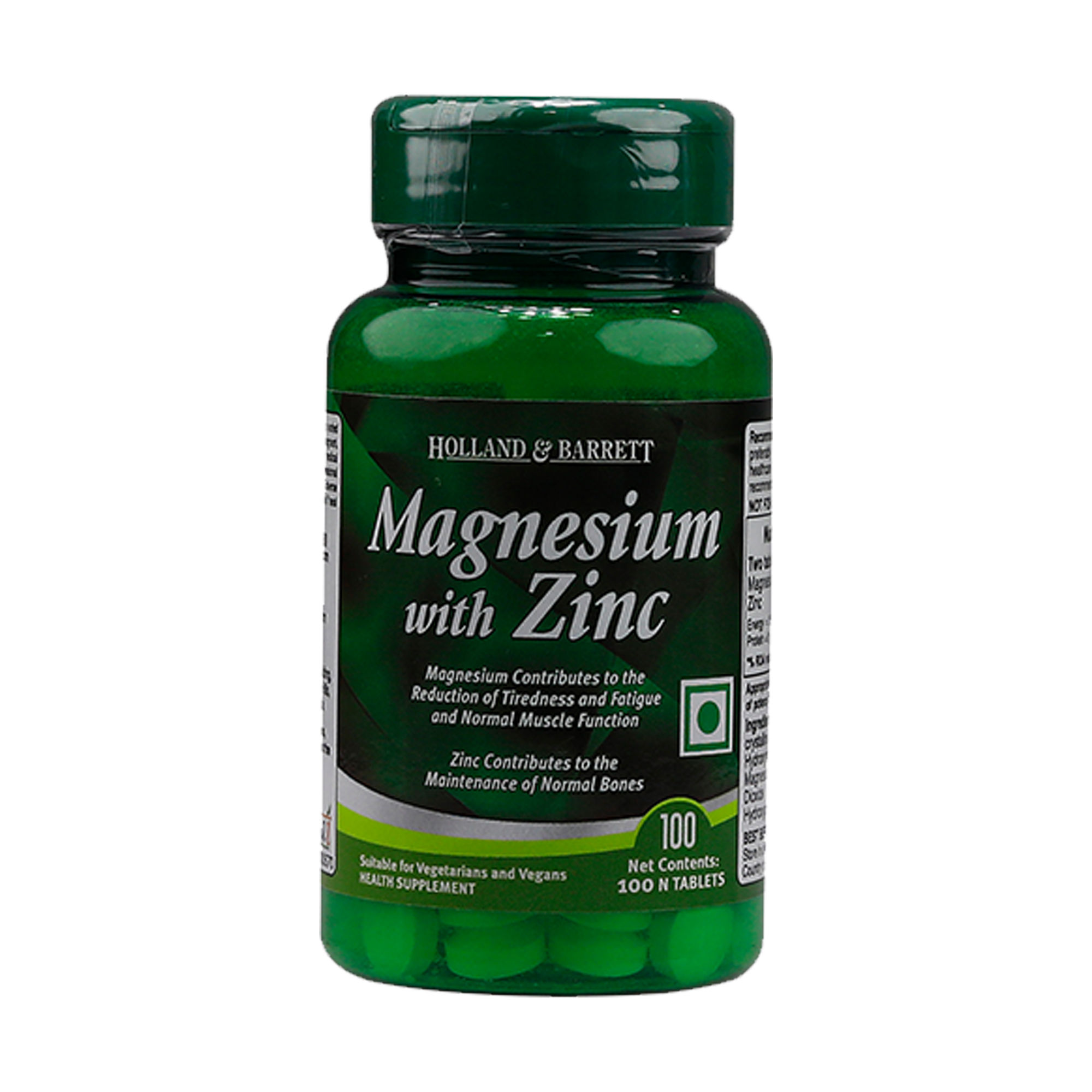 Holland & Barrett Magnesium with Zinc, 100 Tablets, Pack of 1 