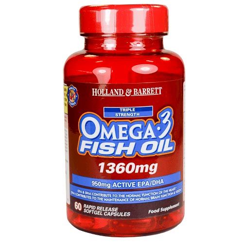 Buy Holland & Barrett Omega 3 Fish Oil 1360 mg, 60 Capsules Online
