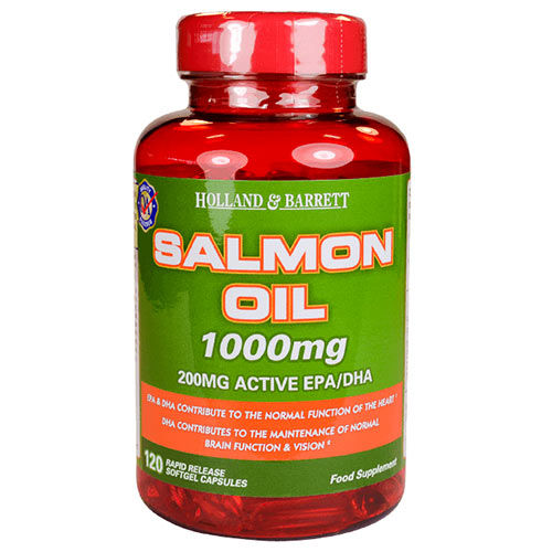 Holland & Barrett Salmon Oil 1000 mg, 120 Capsules, Pack of 1 