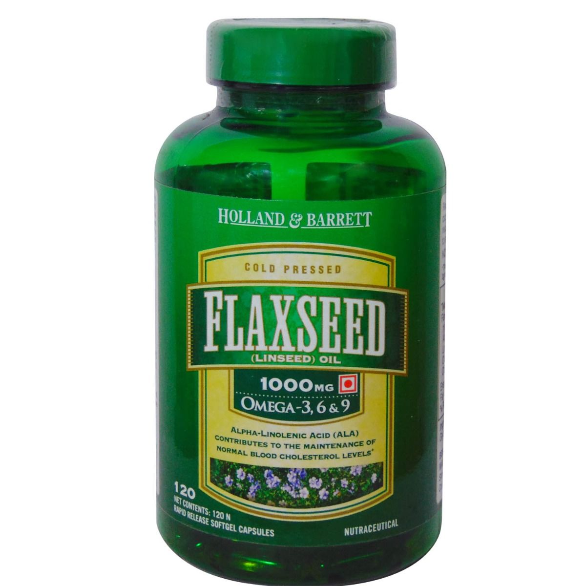 Buy Holland & Barrett Flaxseed Oil 1000 mg, 120 Capsules Online