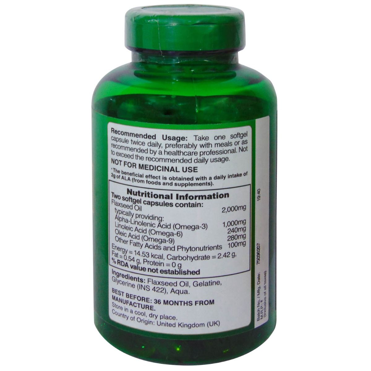Holland & Barrett Flaxseed Oil 1000 mg, 120 Capsules, Pack of 1 