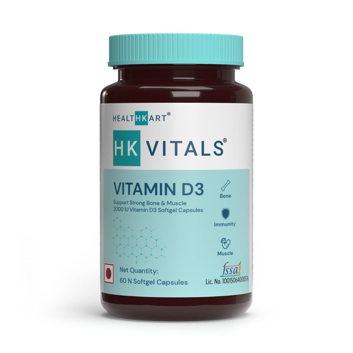 Buy HealthKart HK Vitals Vitamin D3 2000 IU, 60 Softgel Capsules Online