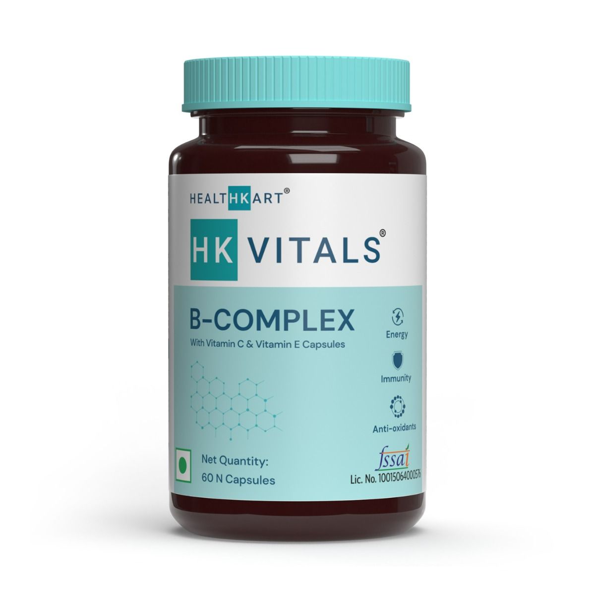 HealthKart HK Vitals B-Complex with Vitamin C & Vitamin E, 60 Capsules, Pack of 1 