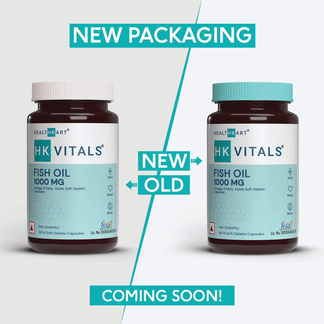 HealthKart HK Vitals Fish Oil 1000 mg, 60 Soft Gelatin Capsules Price